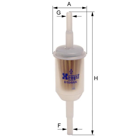 Hengst H104WK Fuel Filter (long version)