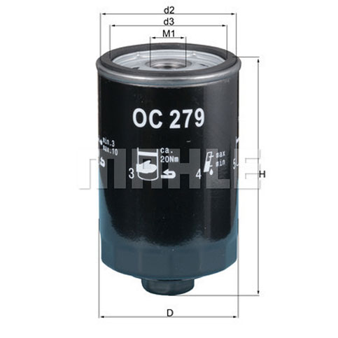 Mahle OC279 Oil Filter