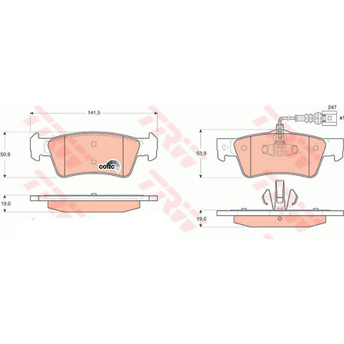 TRW GDB1672 Brake Pad Set, Rear